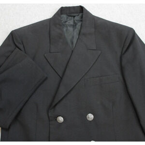 US Navy Officer Jacket Mens 41S Black Peacoat Wool Blend Double Breasted Vintage
